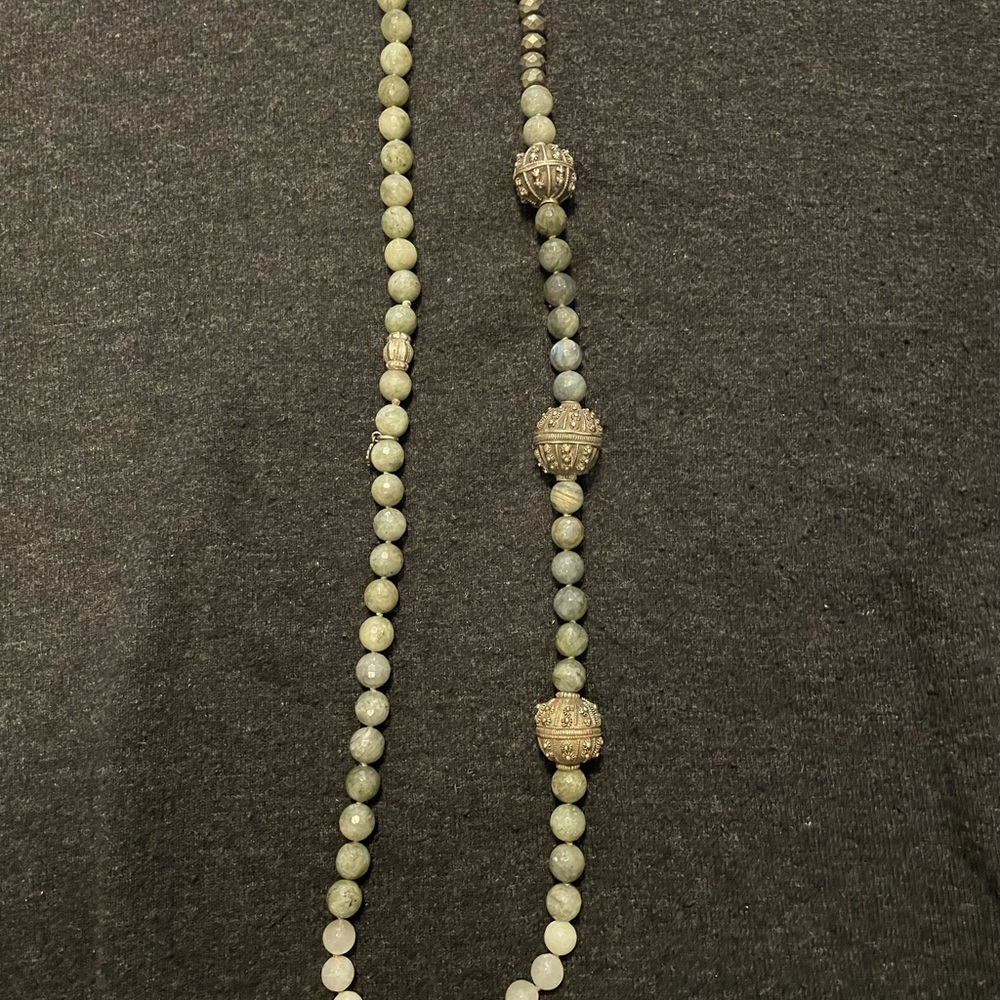 Yemen vintage silver beads labradorite bead necklace by Designer Ria B - Picture 6 of 9